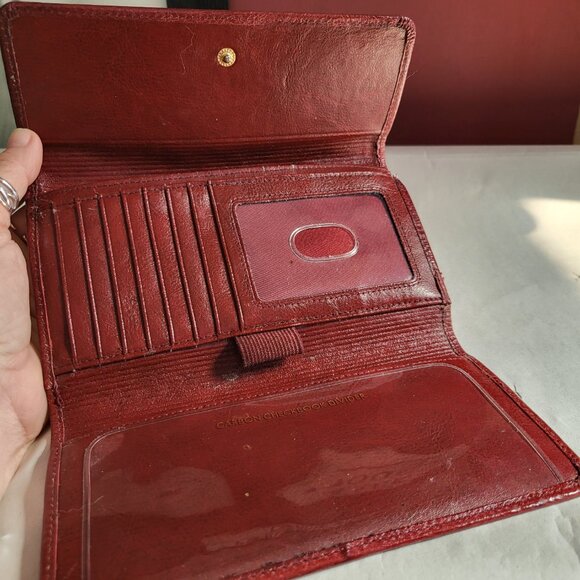 VINTAGE FOSSIL GENUINE LEATHER RED WALLET - Picture 6 of 8